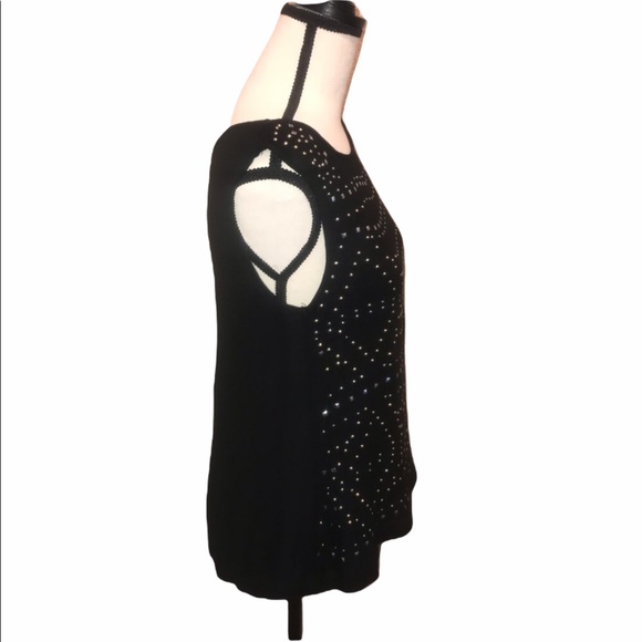 Jack by BB Dakota  Black studded Tank Top Open Back size  XS - Picture 3 of 12